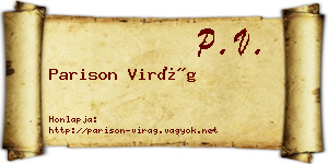 Parison Virág névjegykártya